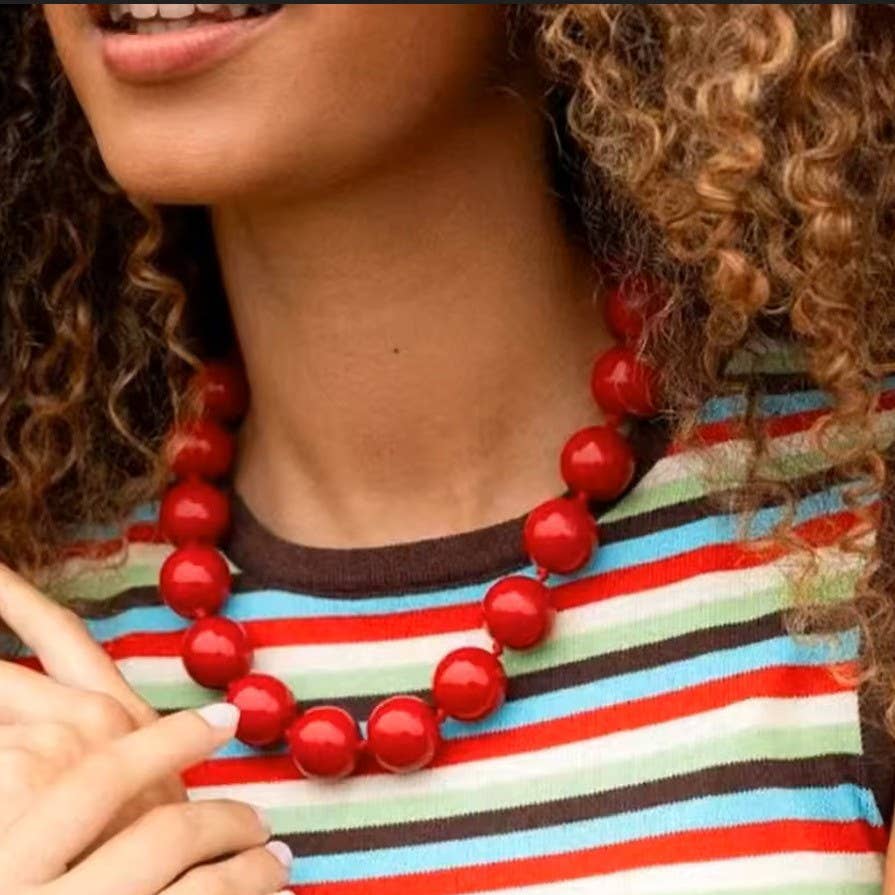 BOHO CHUNKY COLORFUL BEADED STATEMENT NECKLACE | 40NK9606