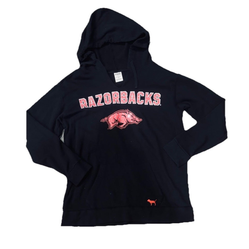 Pink By Victoria Secrets Arkansas Razorback Hoodie Size Medium