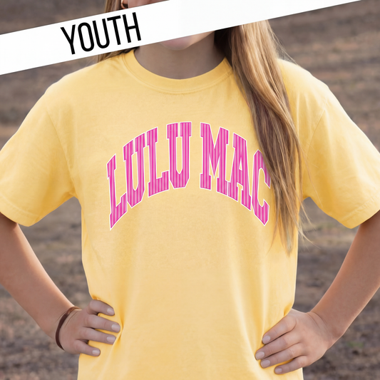 LULU MAC Stripe Butter Youth Comfort Colors Tee
