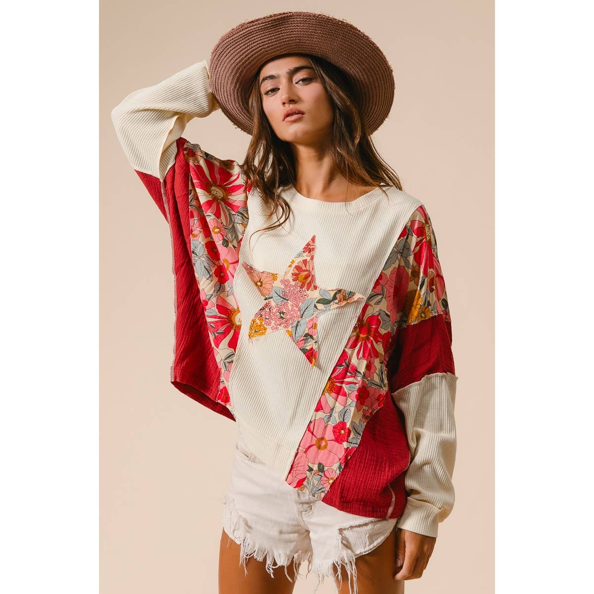 BiBi KNIT AND PRINT MIXED AND MATCH TOP