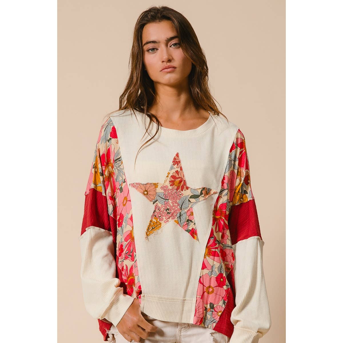 BiBi KNIT AND PRINT MIXED AND MATCH TOP