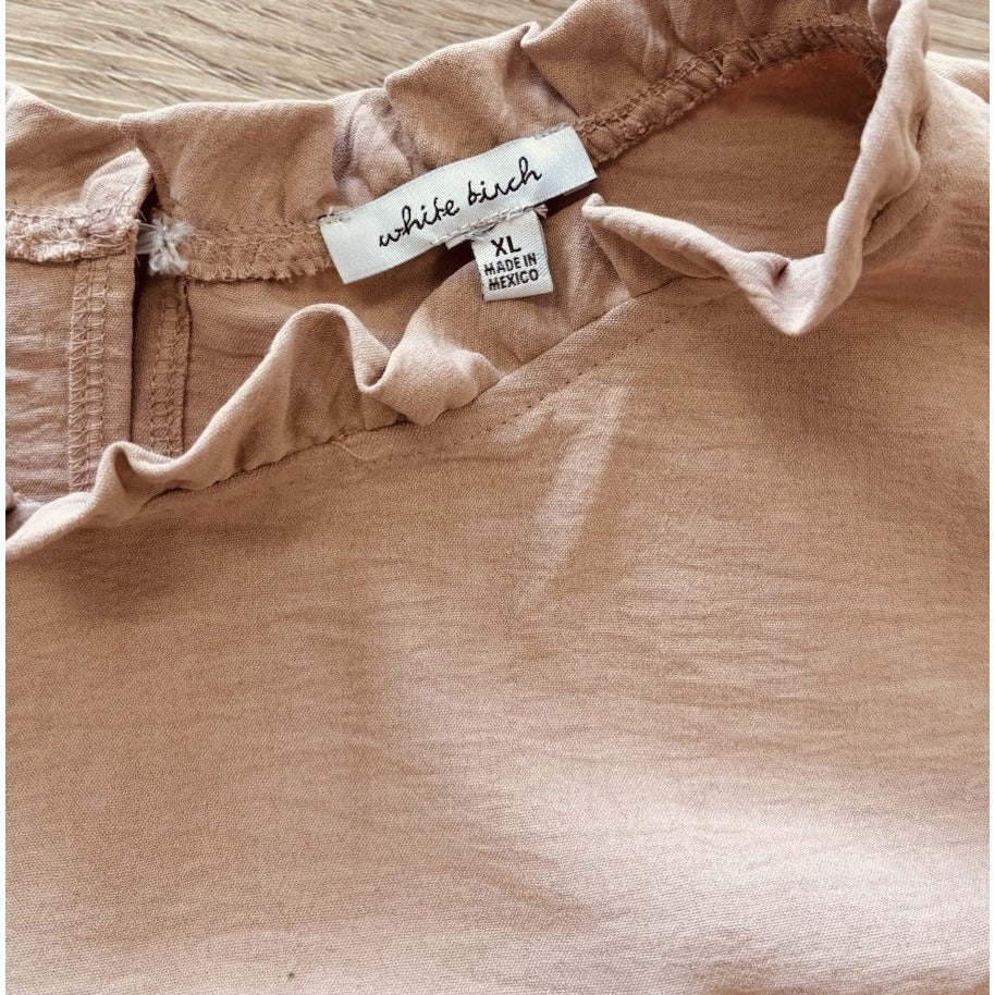 White Burch Woman’s Tan Blouse Long Sleeve Size XL