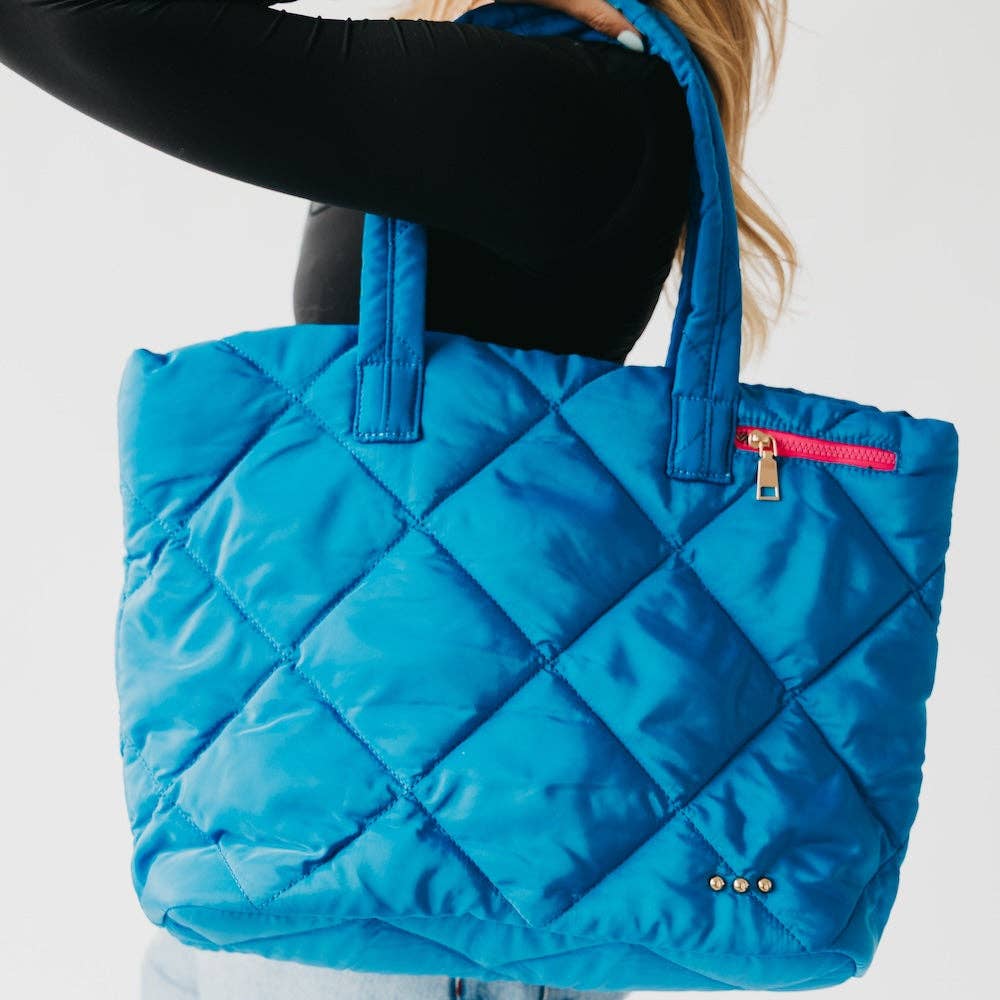 Presley Puffer Quilted Tote Bag With Pouch