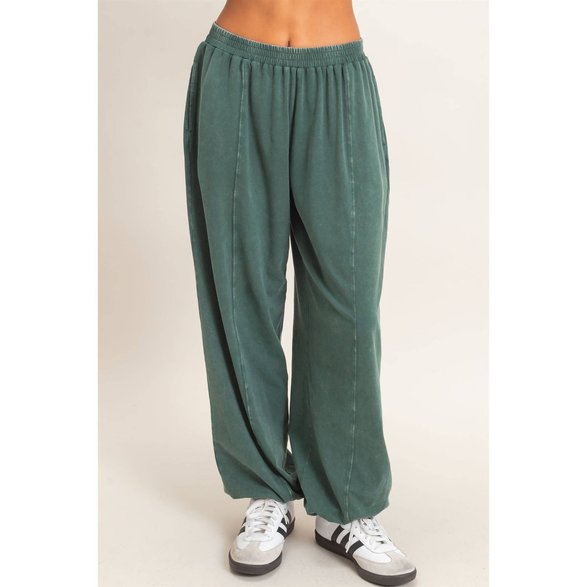 Double Zero Mineral Wash Elastic Waist Jogger Pants
