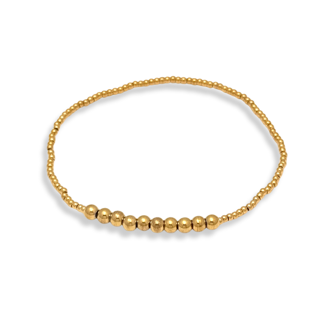 Pearl and Gold Beaded Bracelets Waterproof