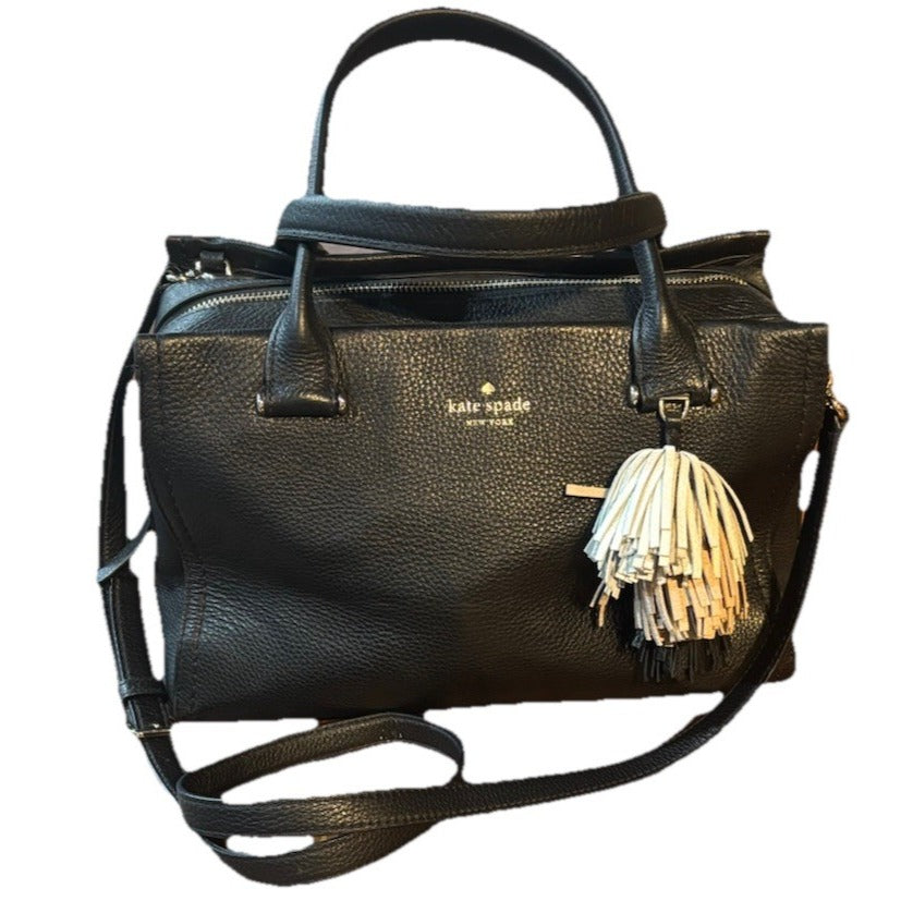 Kate Spade Large Black Leather Maryam Palmer Drive Bag Wkru5218