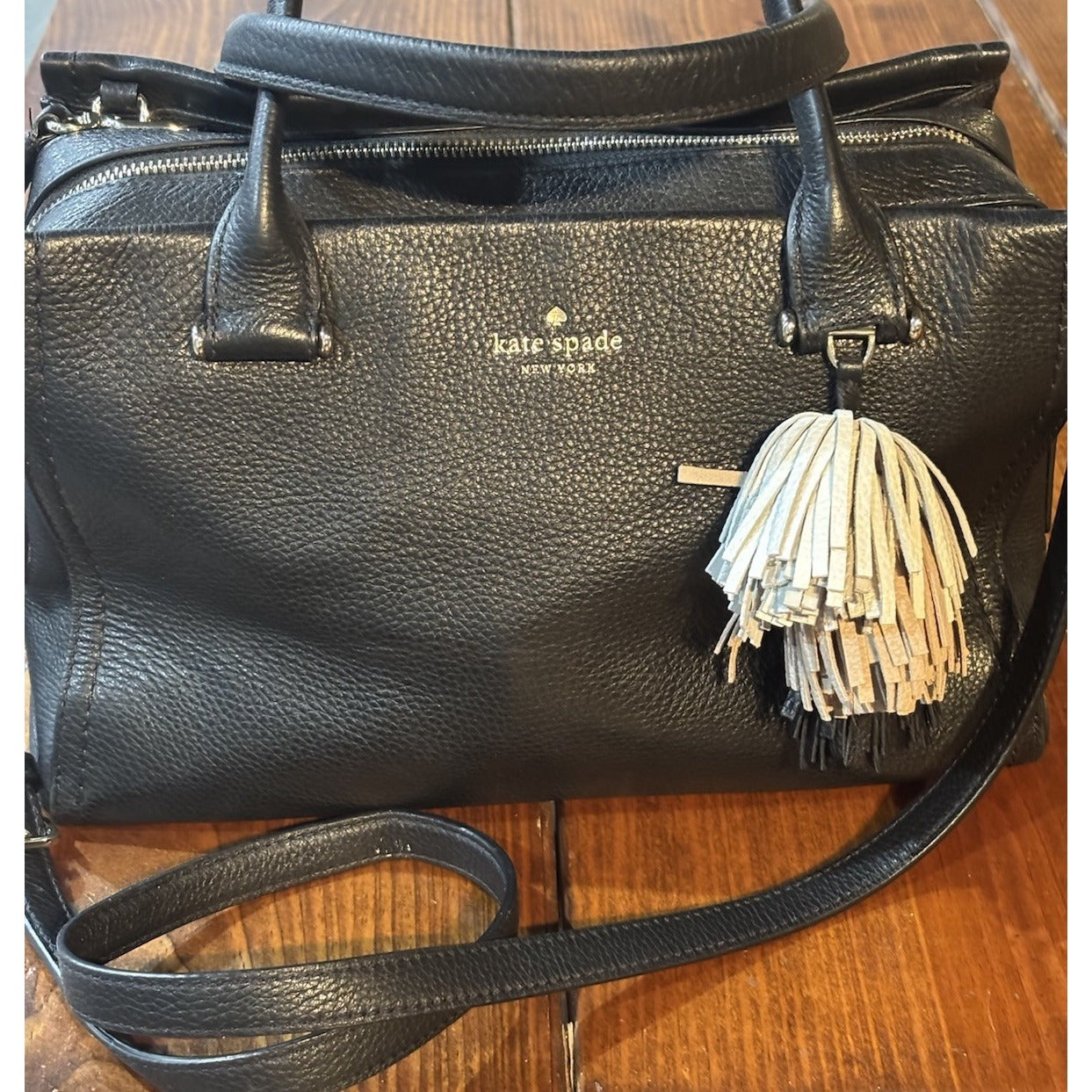 Kate Spade Large Black Leather Maryam Palmer Drive Bag Wkru5218