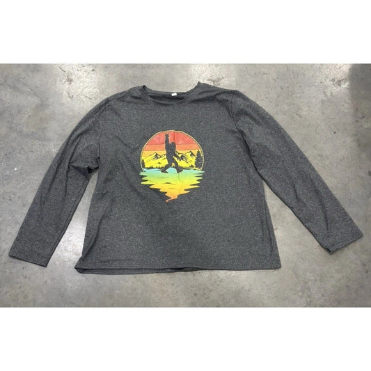 Bigfoot Sasquatch Sunset Long sleeve Shirt Size XL Unisex