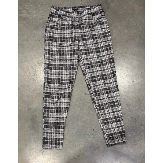SOHO Apparel Ltd Gray & Black Plaid Pull On Pants Women’s Size M
