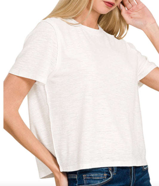 Zenana Slub Short Sleeve Tee