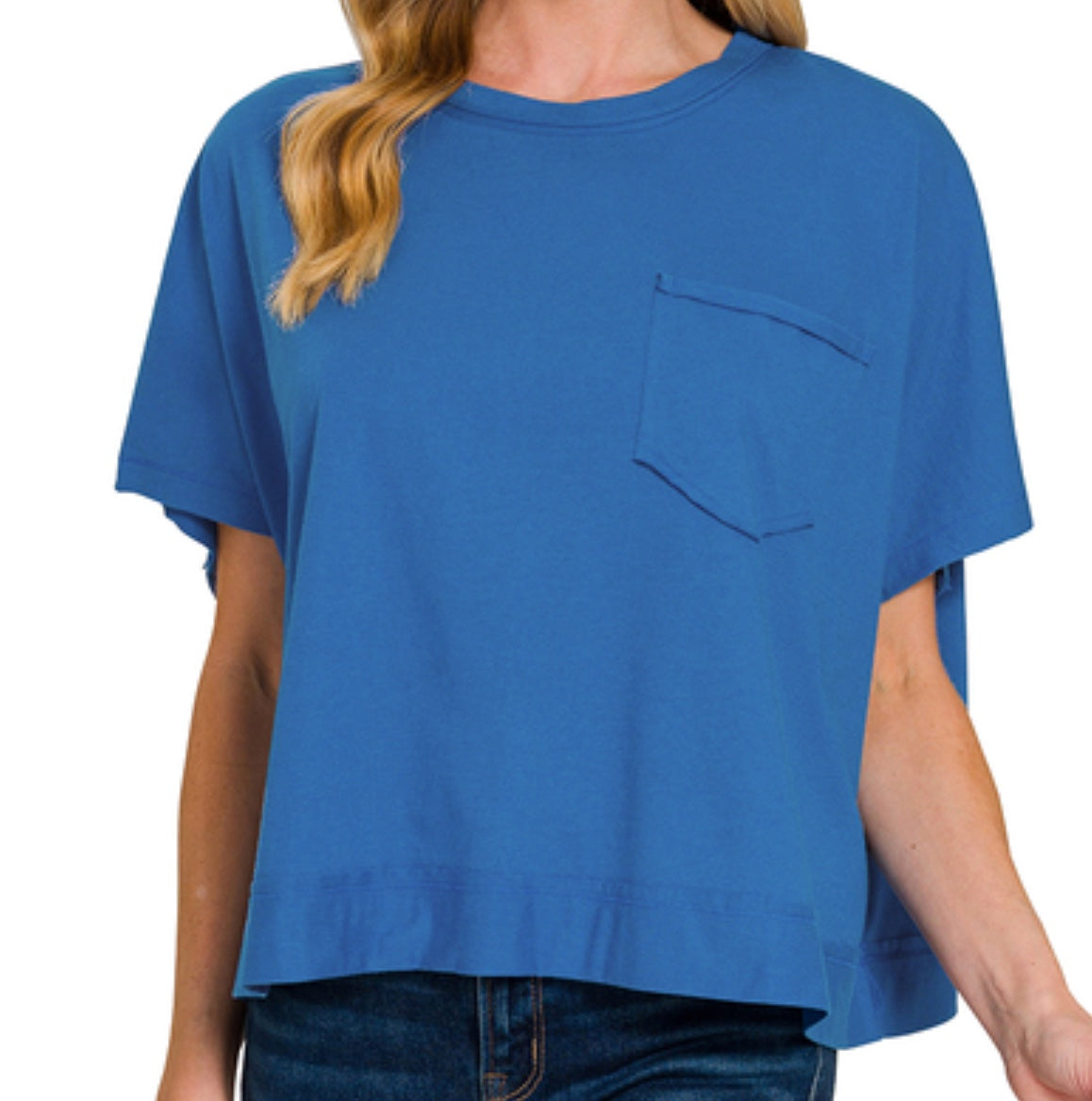 Zenana Exposed Seam Boxy Top