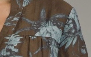 Entro Floral Print 3/4 Sleeve Top with V-Neck  - Lined