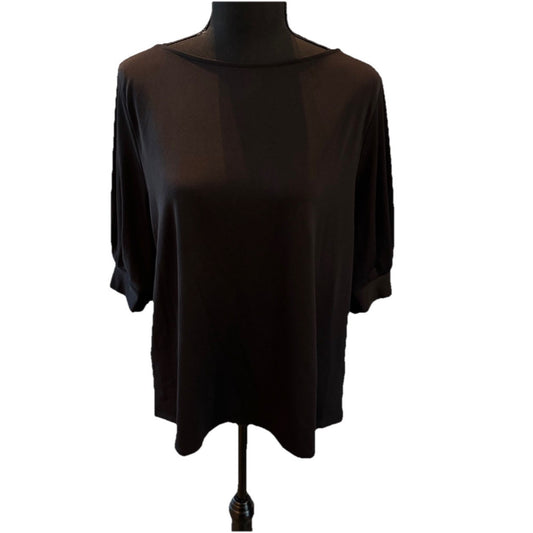 H&M Black Short Sleeve Blouse Size Large