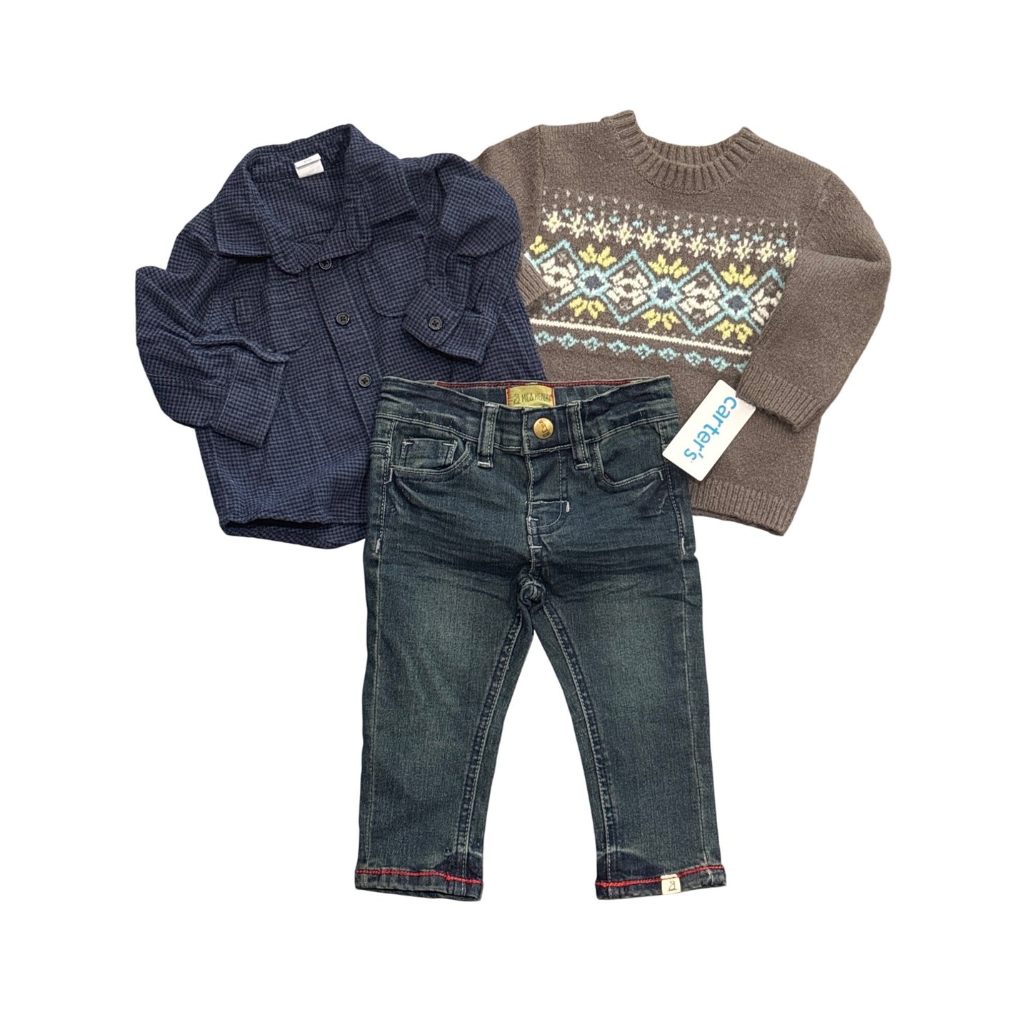 Carters & Baby Gap Sweater & Shirt Meg & Henry Jeans Set 6-12M