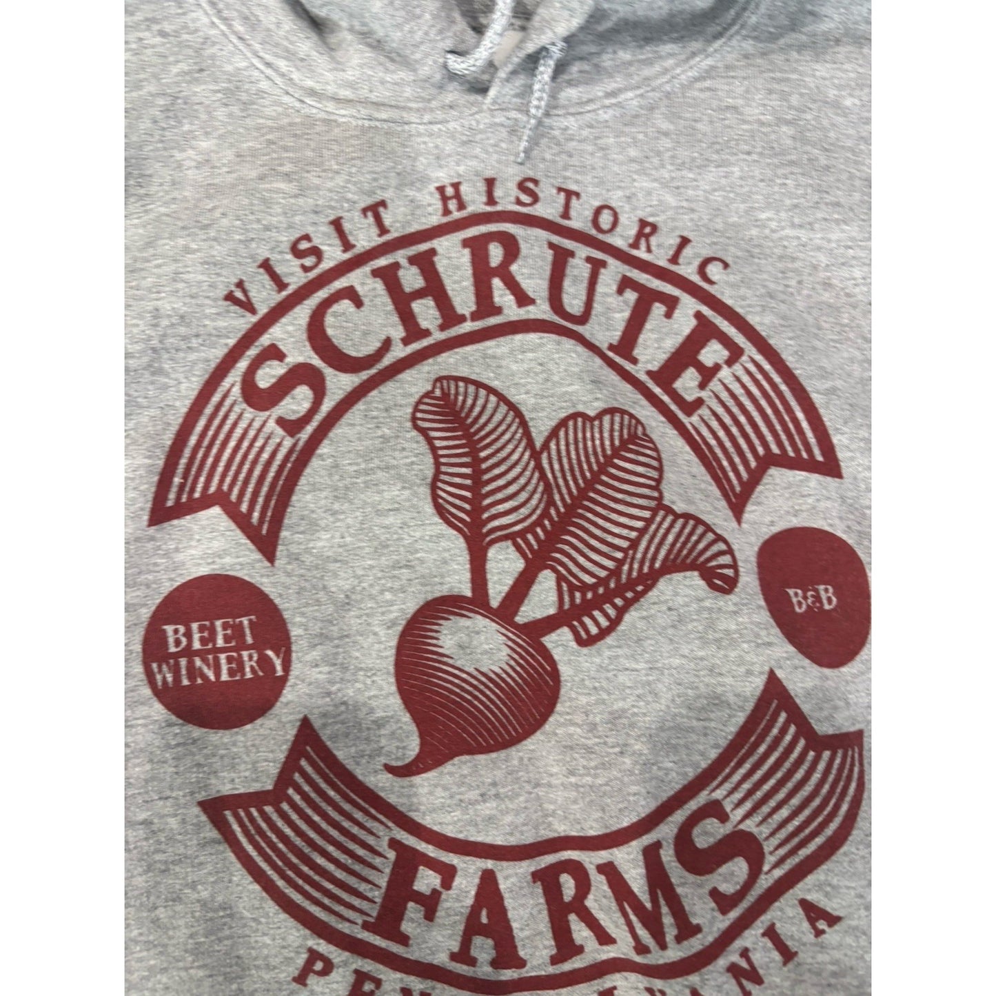 Schrute Farms The Office Hoodie Small Gray Dwight Shrute Bed Breakfast Winery L