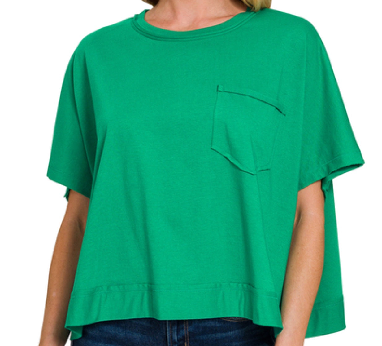 Zenana Exposed Seam Boxy Top