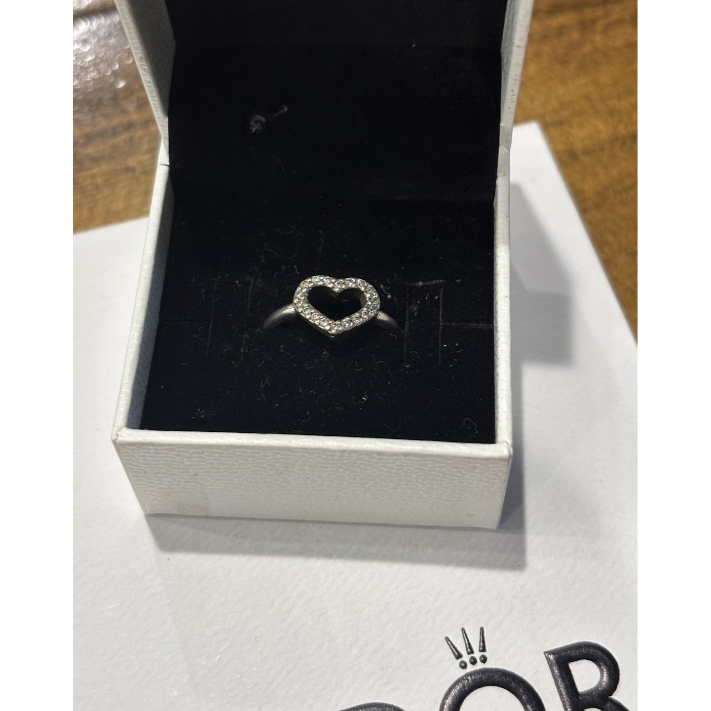 AUTH PANDORA SS CZ SZ 6 52 BE MY VALENTINE RING #190861CZ