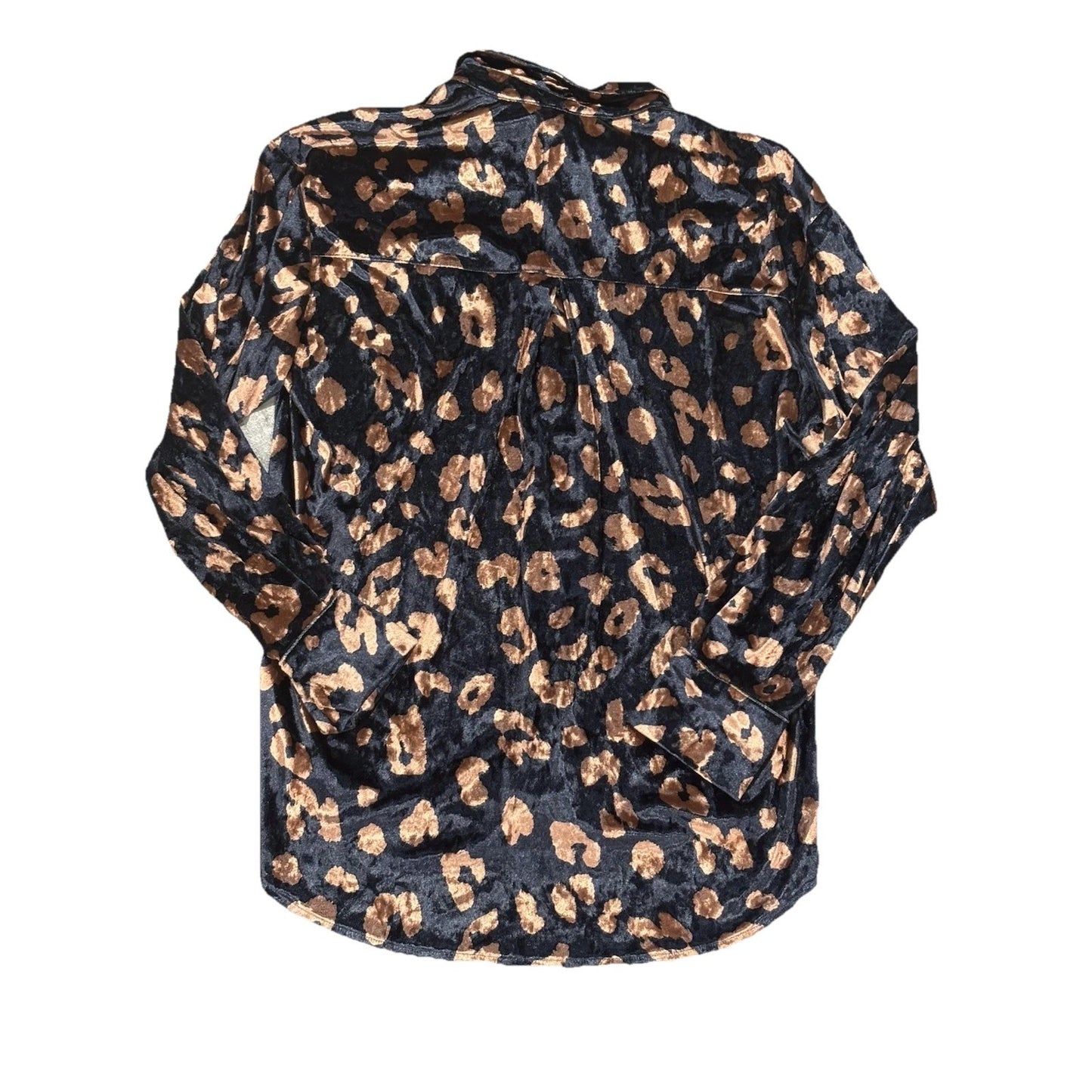 Entro Leopard Velvet Blouse Size Small