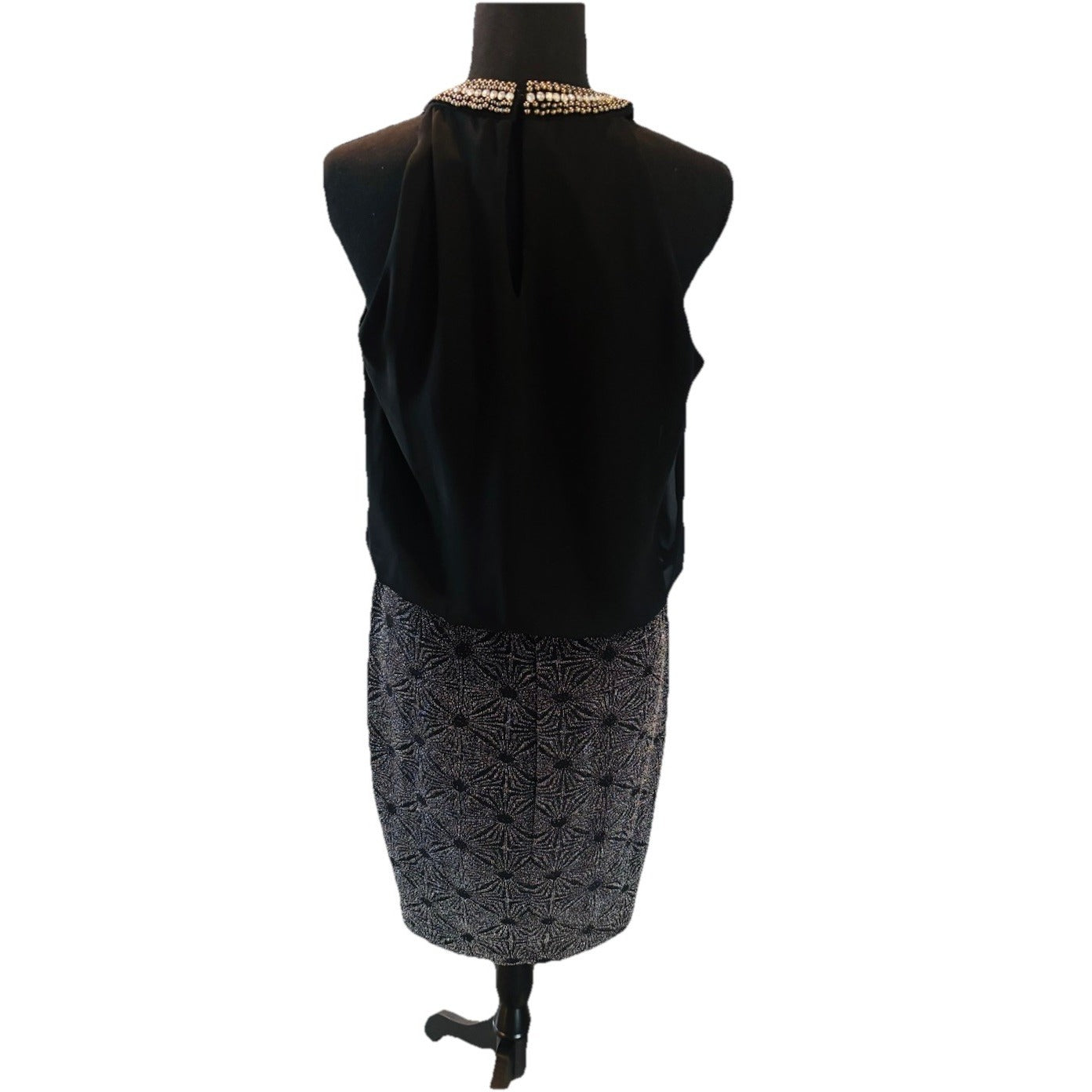 Collections Dress Barn Formal Dress Black And Silver Pearl Accents