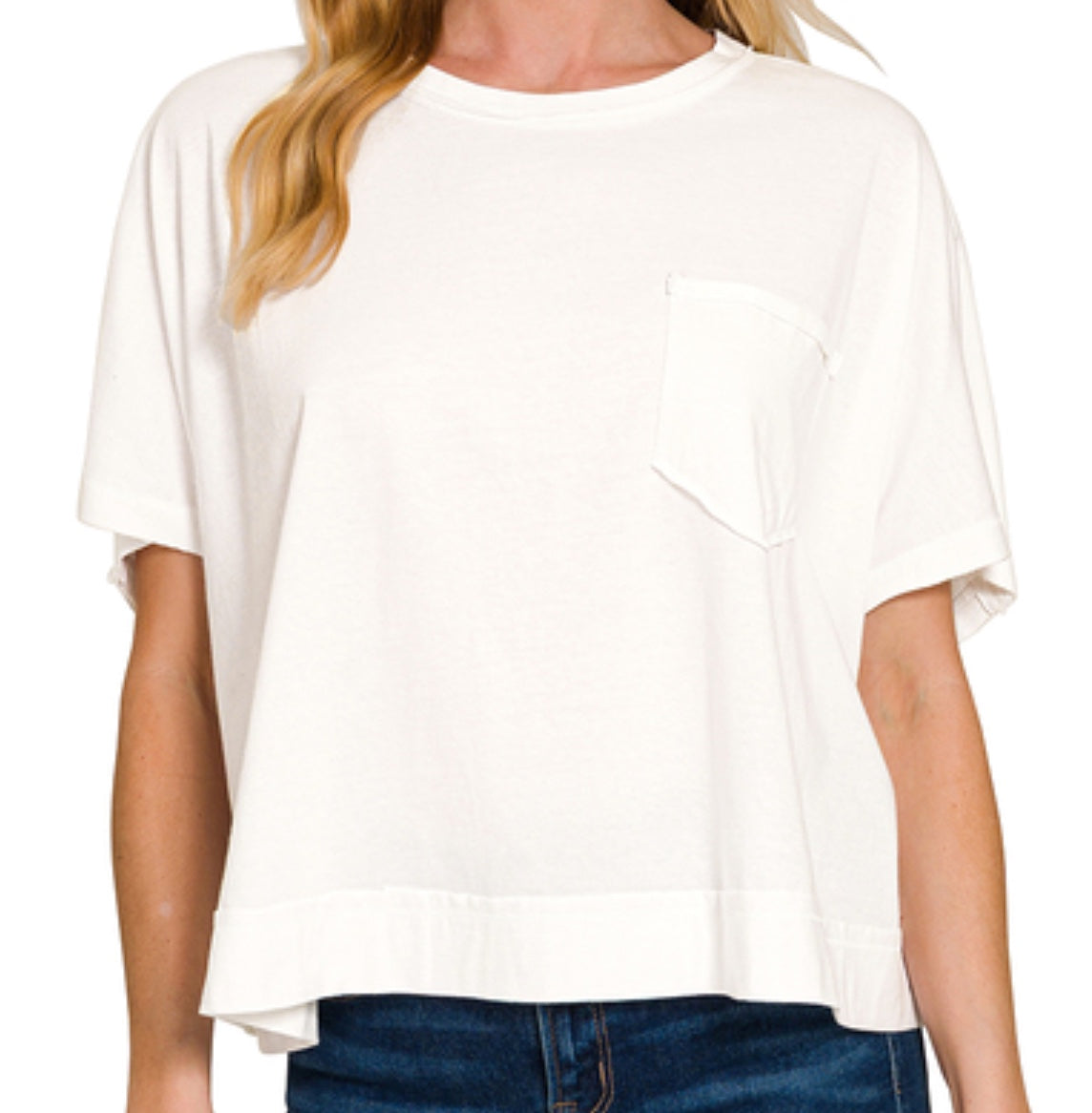 Zenana Exposed Seam Boxy Top