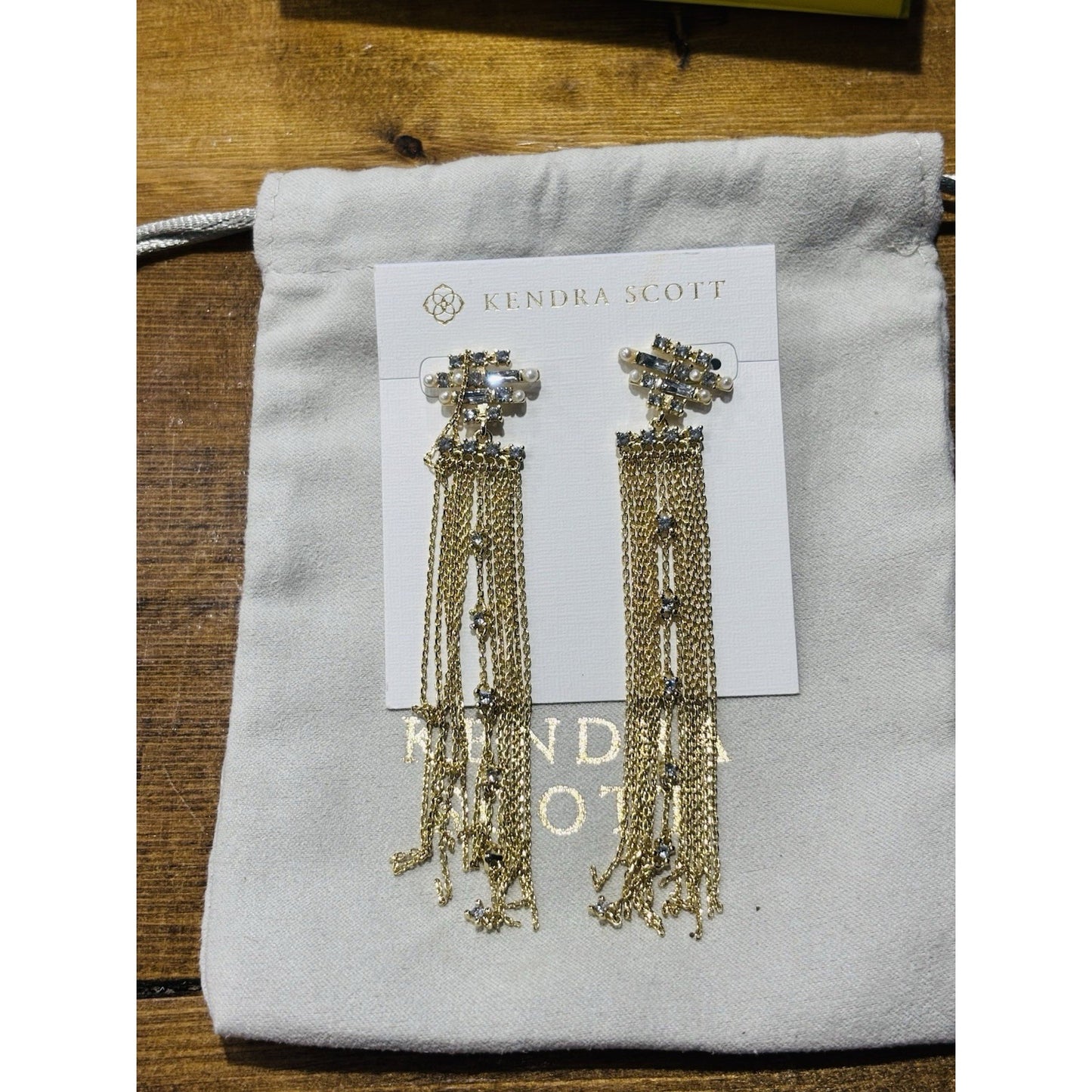 Kendra Scott Madelyn Pearl Fringe Drop Dangle Statement Earrings NWT