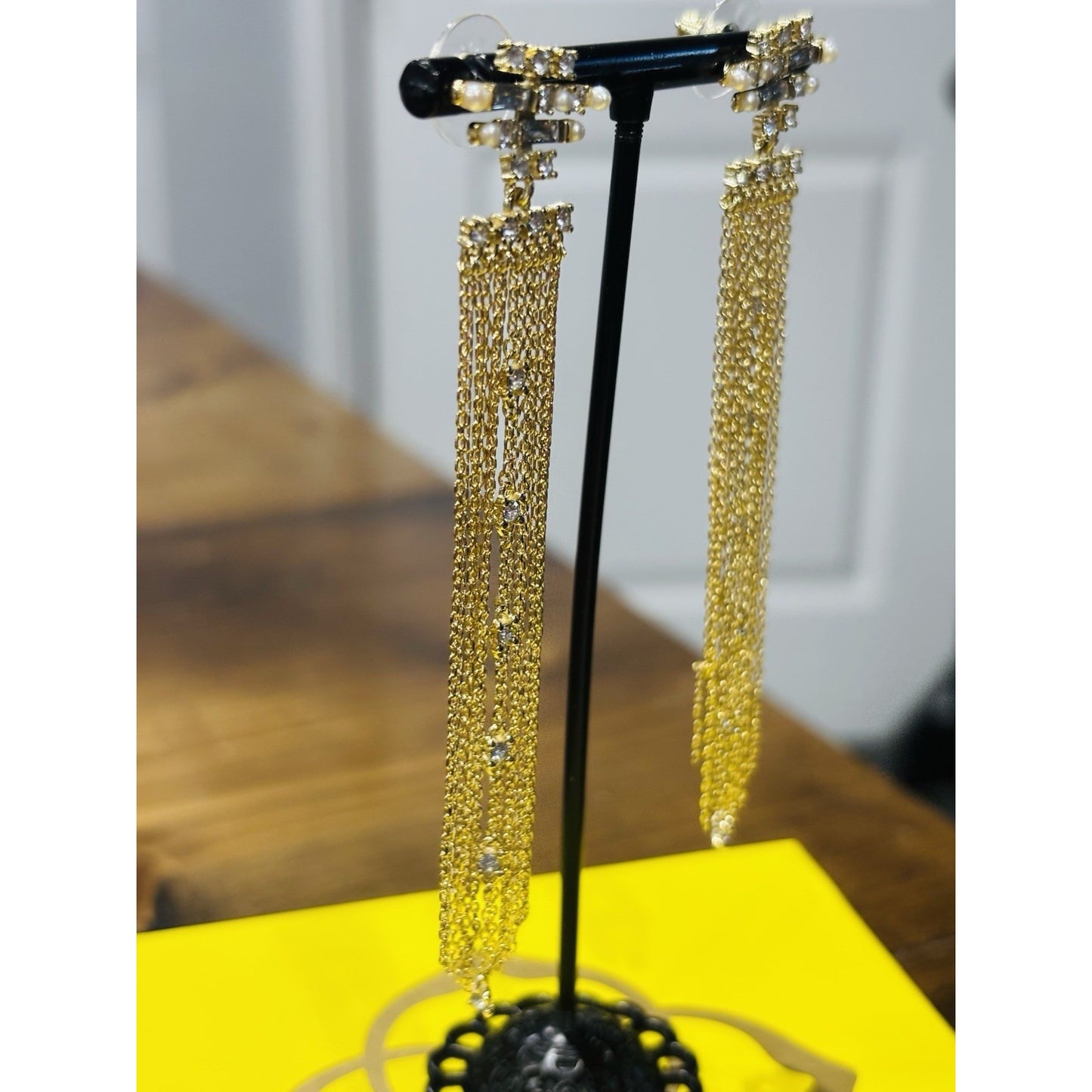 Kendra Scott Madelyn Pearl Fringe Drop Dangle Statement Earrings NWT