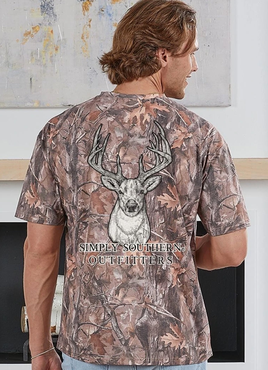 Simply Southern Large Deer Natural Camo Tee