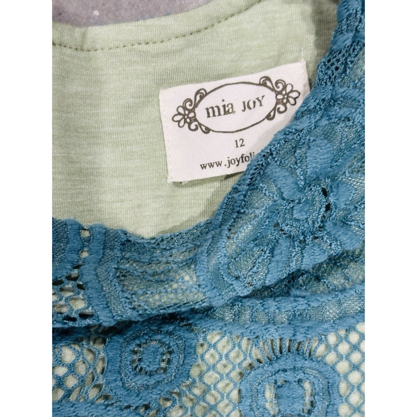 Mia Joy Joyfolie Girls Turquoise Lace Dress Size 12 Boho