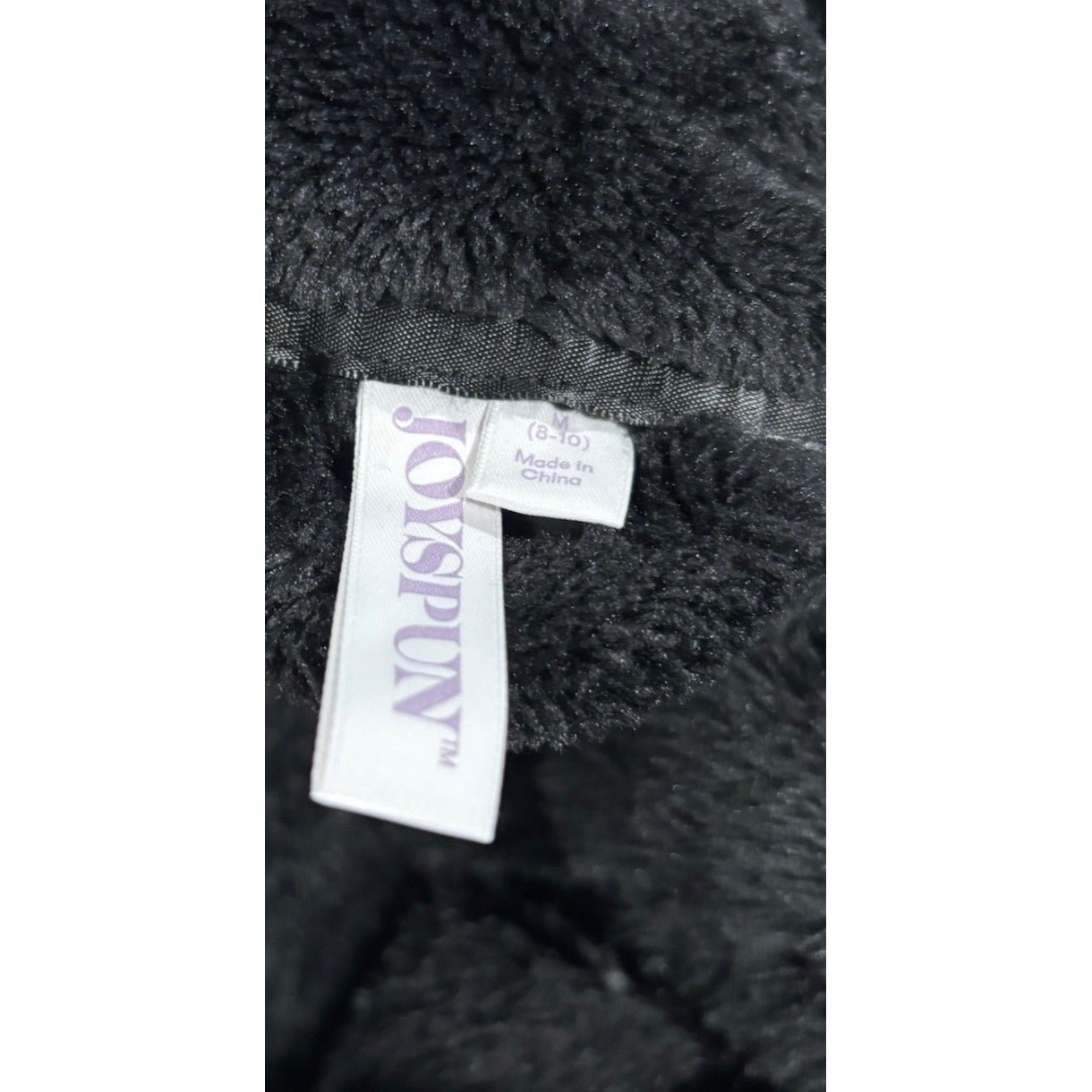 Joyspun Plush Robe Bathrobe Women's  M 8-10 Black Midi House Coat Minky Pockets