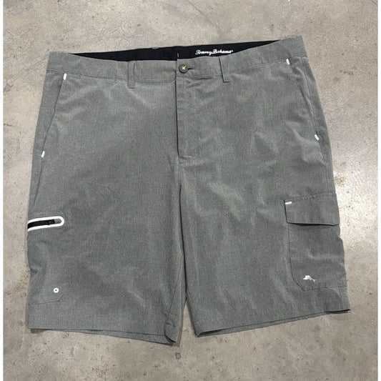 Tommy Bahama Cargo Shorts Gray IslandZone Quick Dry UPF 30+ Chino Stretch Sz 40