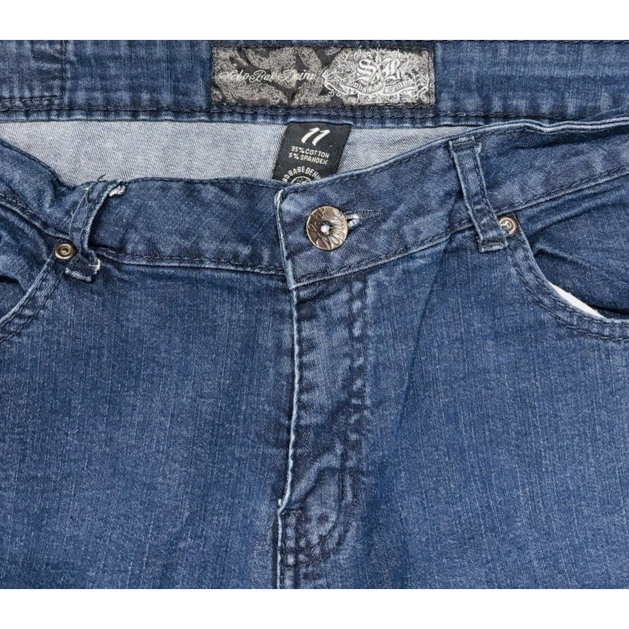 Soho Babe Women's Juniors Size 11 Blue Slim Dark Wash Stretch Denim Jean