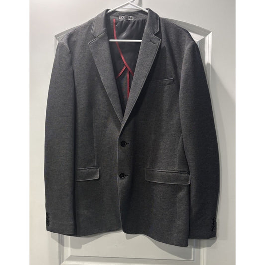 Express Sport Coat Men's L Grey Birdseye Slim Fit Photographer 2-Button Jacket