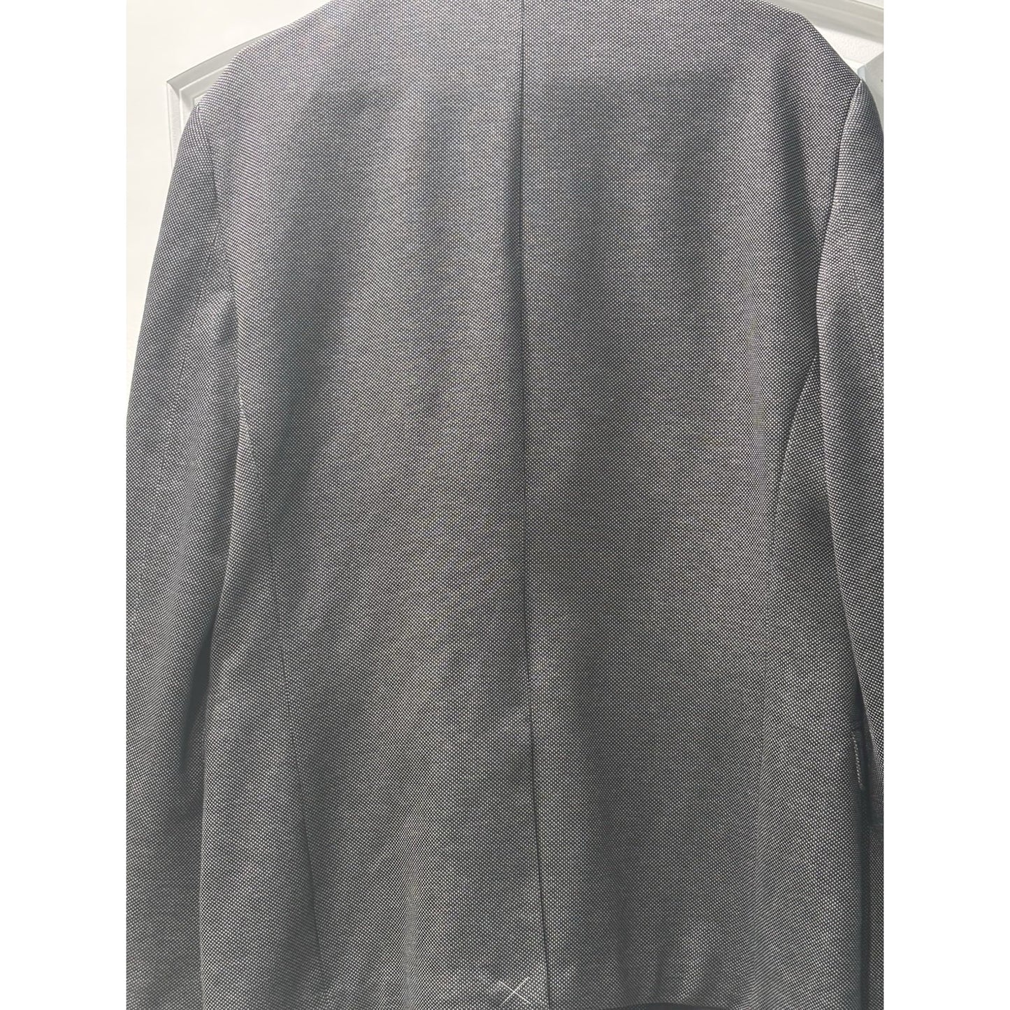 Express Sport Coat Men's L Grey Birdseye Slim Fit Photographer 2-Button Jacket