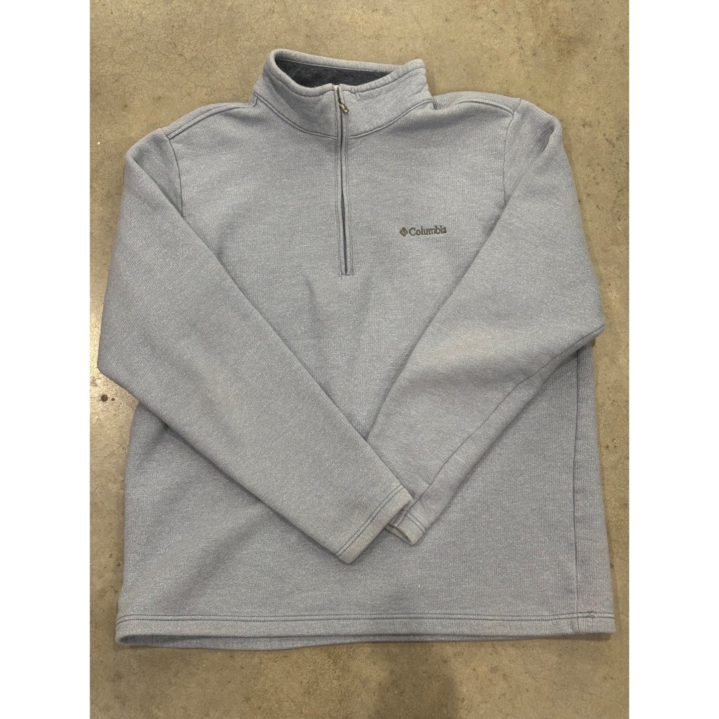 Columbia Mens 1/4 Zip Pullover Fleece Jacket Size XL Light Blue