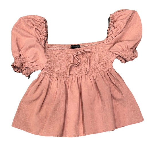 Papermoon Puffed Sleeve Baby Doll Cropped Top Size Small