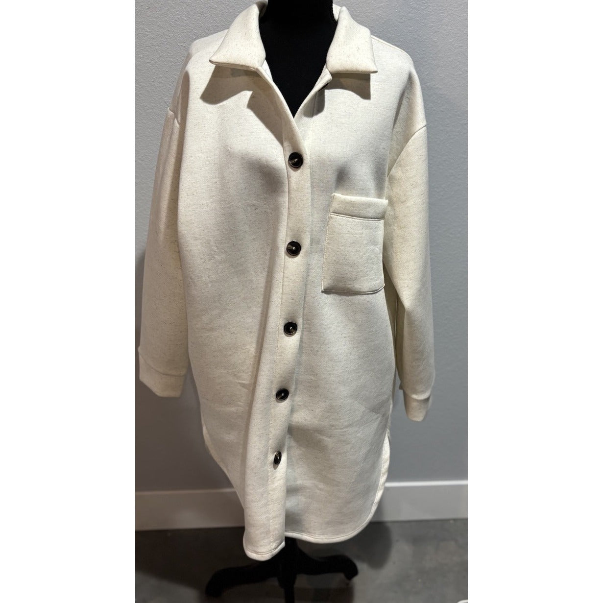 Like Love Cream Oversized Shacket Size 1X