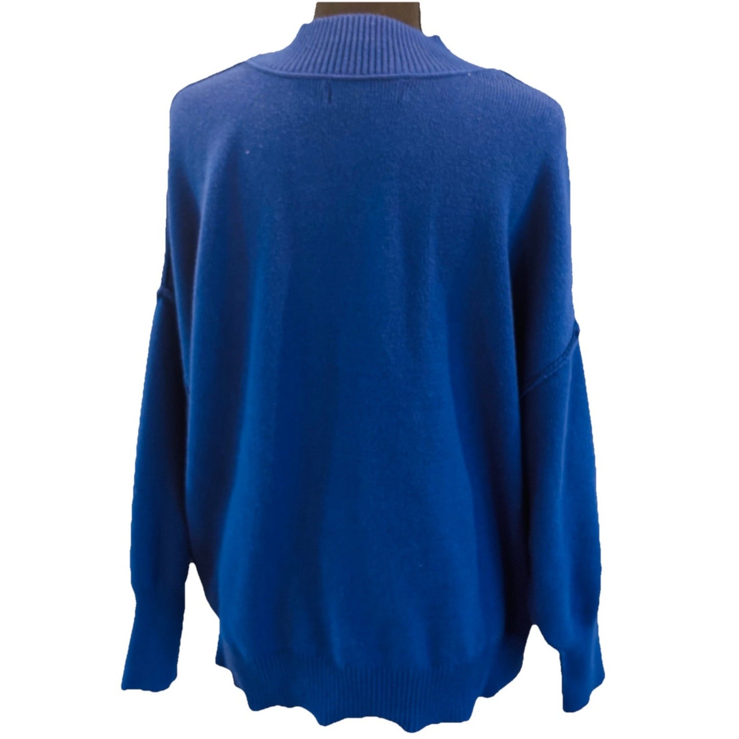 Zesica Mock Turtle Neck Long Sleeve Blue Sweater Size M