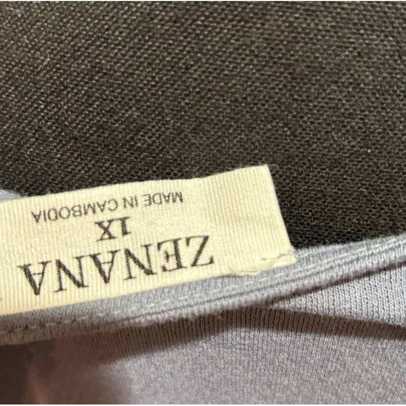 Zenana light blue top w/ Twist Bottom Short Sleeve Size 1X