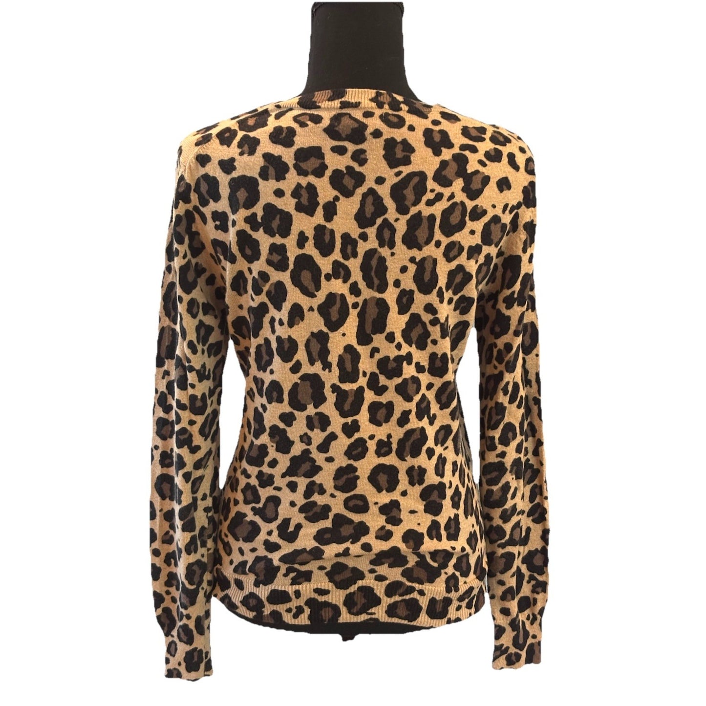 Gap Animal Print Cotton Cardigan Sweater Women Medium Lightweight