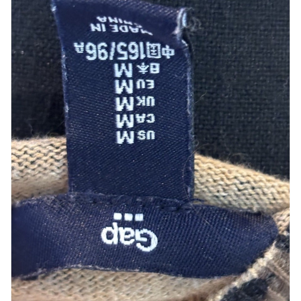 Gap Animal Print Cotton Cardigan Sweater Women Medium Lightweight