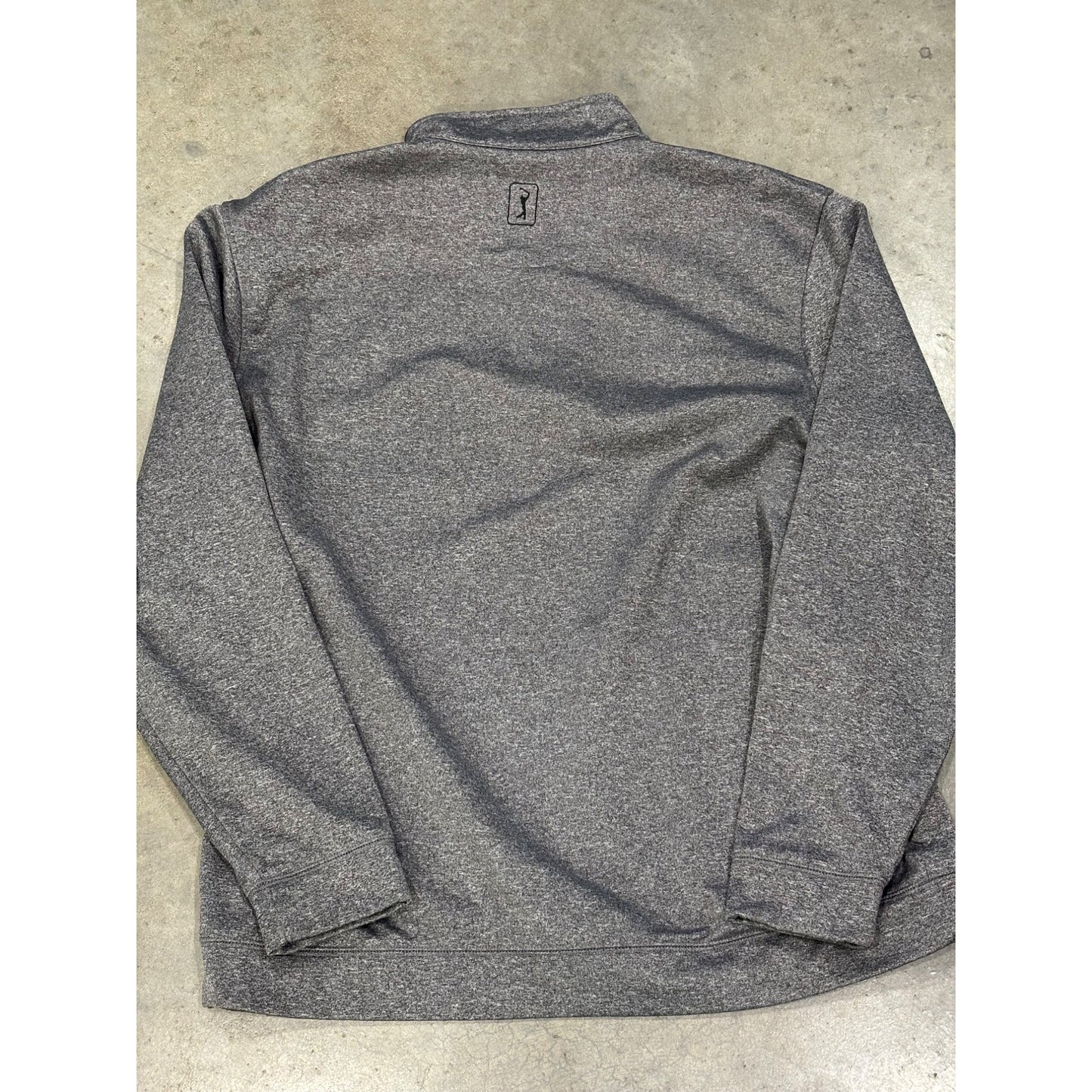 PGA Tour Mens Heather Gray Quarter-Zip Pullover