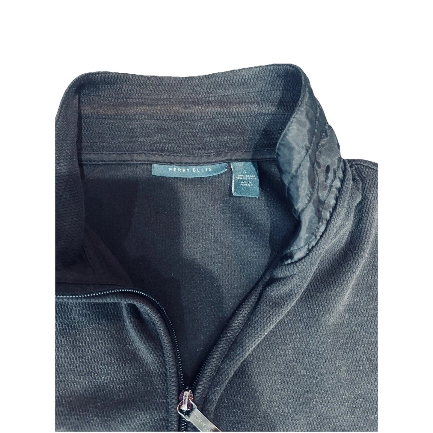 Perry Ellis Men’s Black Full-Zip Jacket – Size L