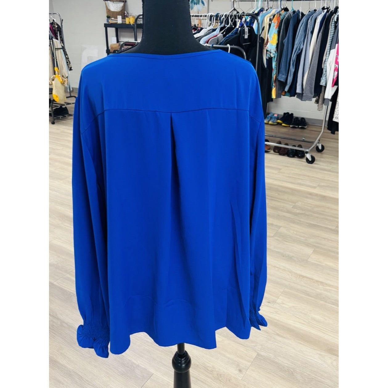 Funlingo Women’s 3XL Blouse, Long Sleeve Sleeve , Blue