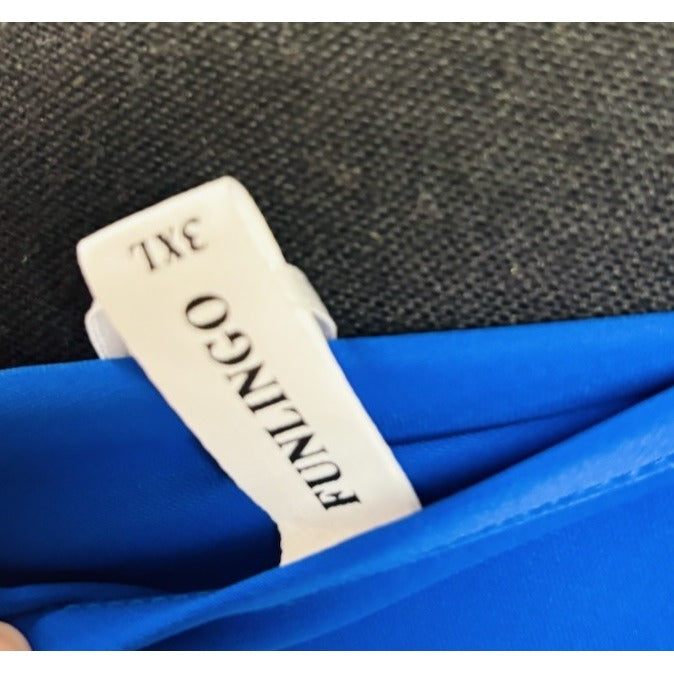 Funlingo Women’s 3XL Blouse, Long Sleeve Sleeve , Blue