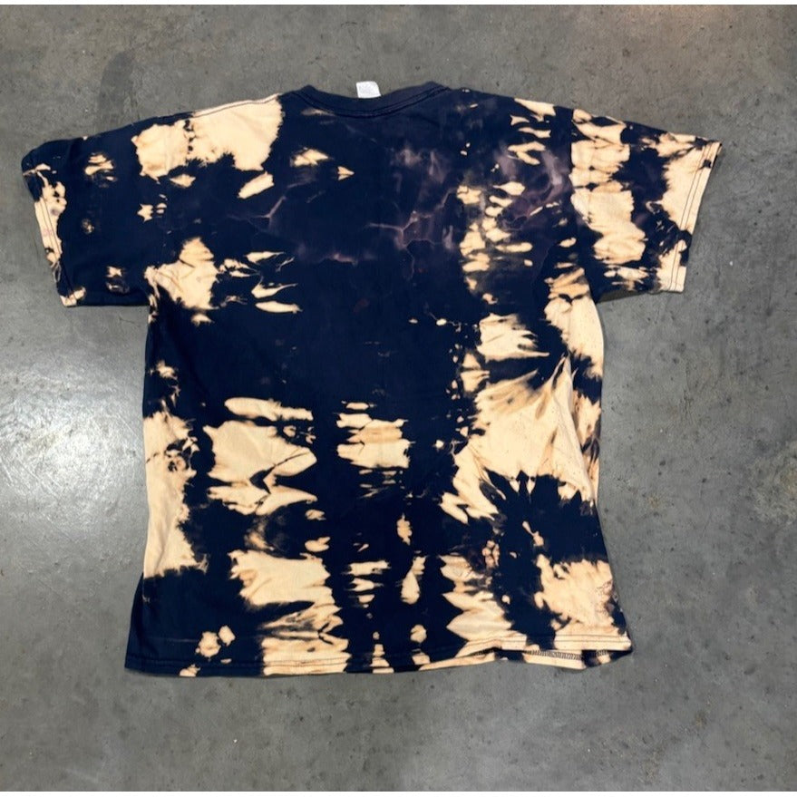 Gildan Oklahoma Bleached Tie Die Navy Shirt Size Large