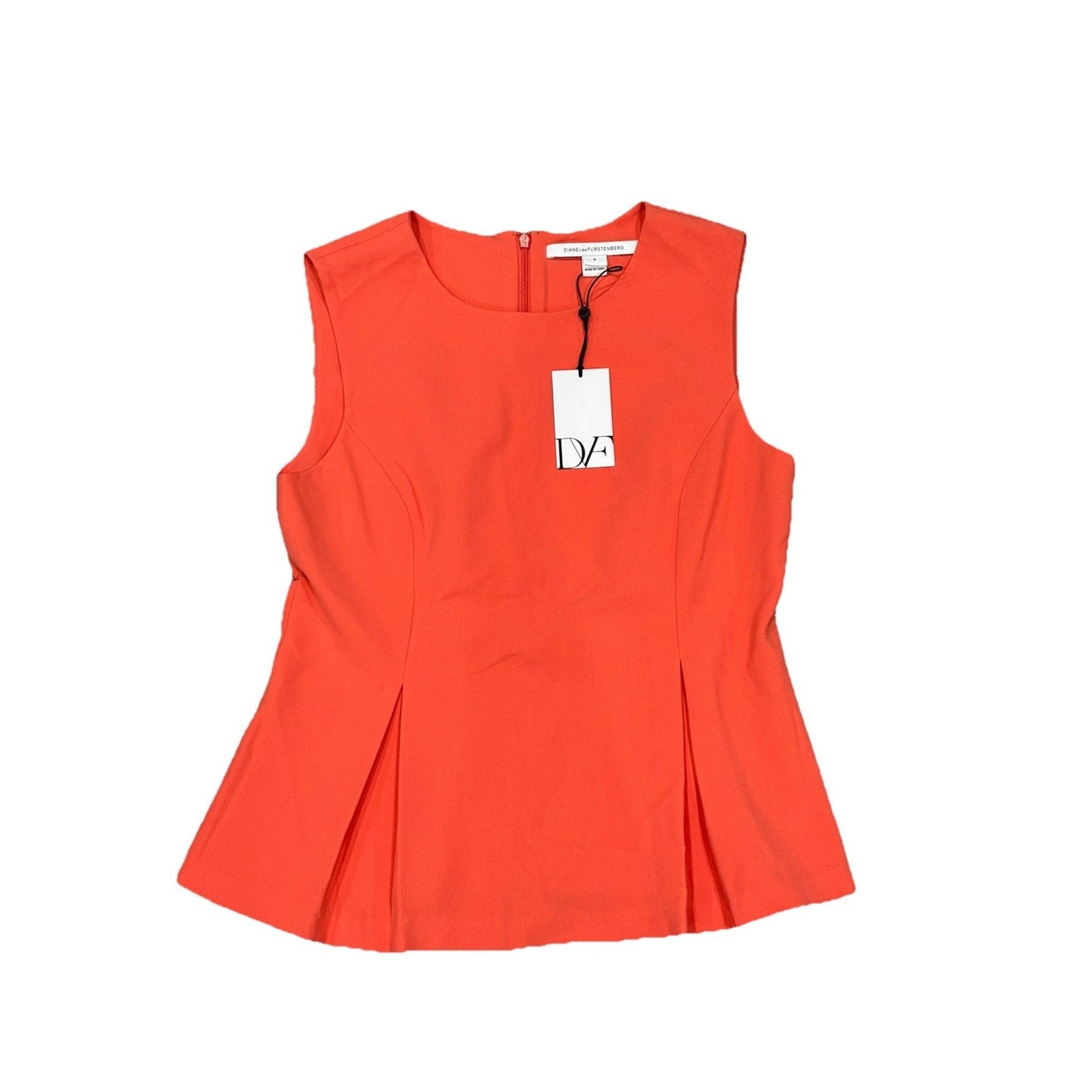 Diane Von Furstenberg Mallory Stretch Sleeveless Coral Size 8 Coral Blouse
