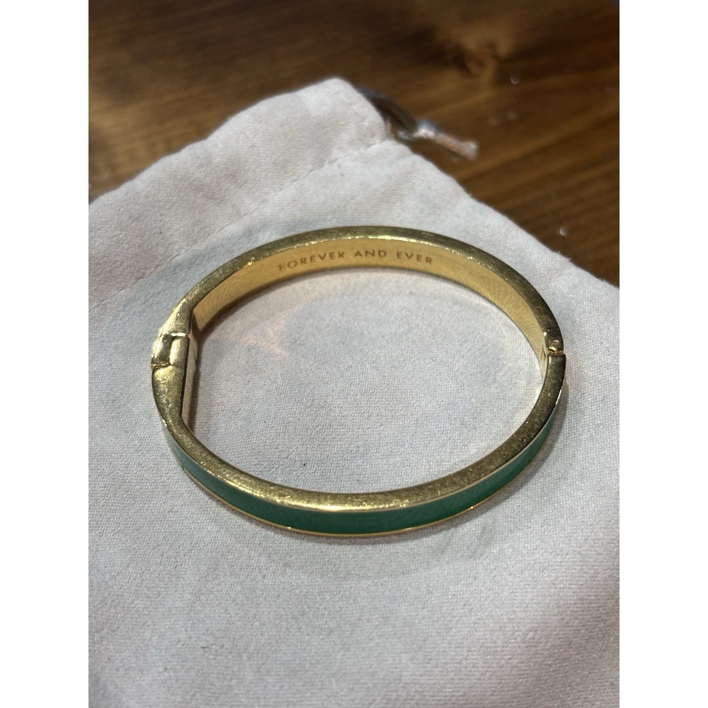 Kate Spade Green Enamel And Gold Forever And Ever Bracelet
