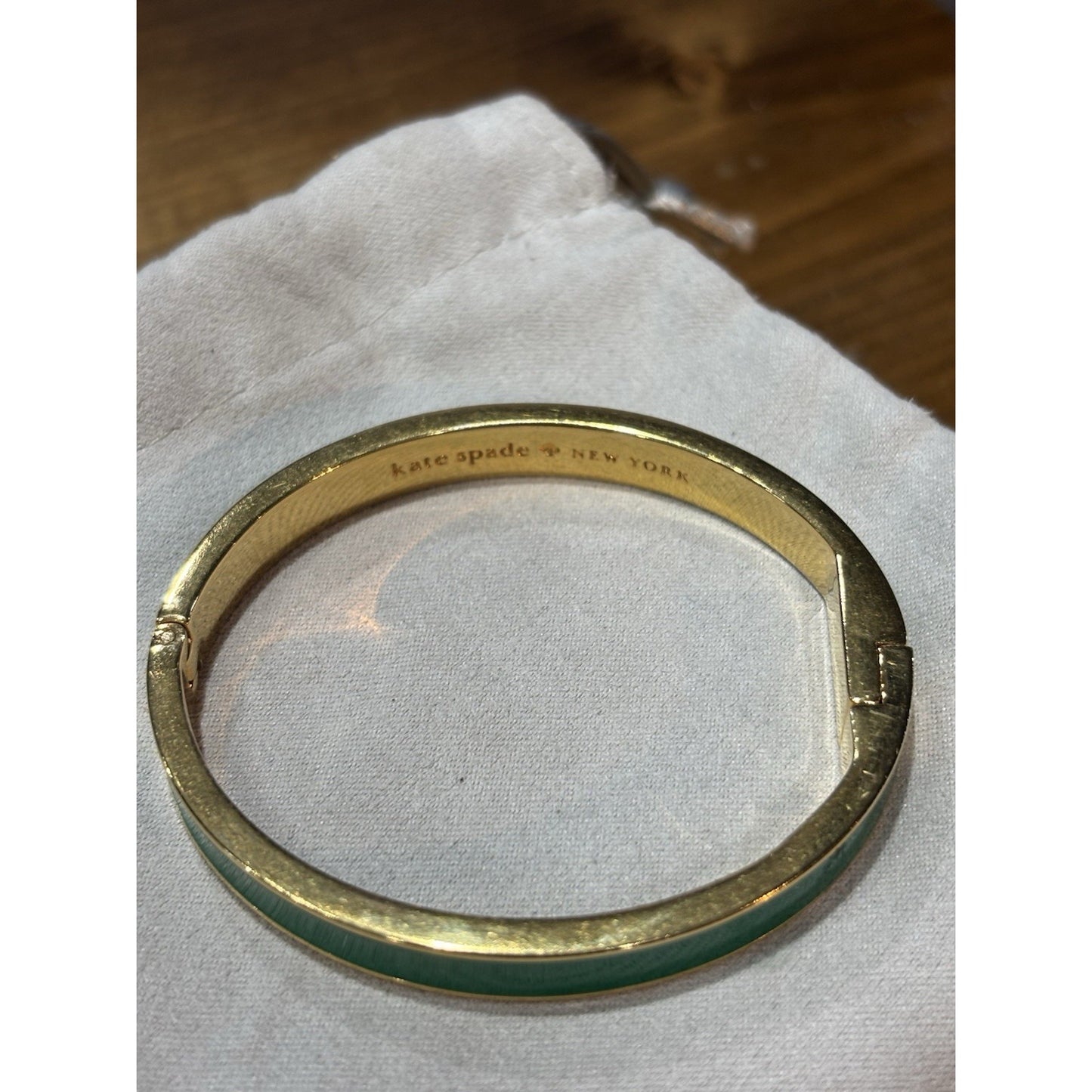 Kate Spade Green Enamel And Gold Forever And Ever Bracelet