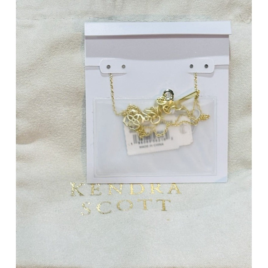 NEW Kendra Scott Ari Heart Gold Necklace in Bubblegum Pink Kyocera Opal