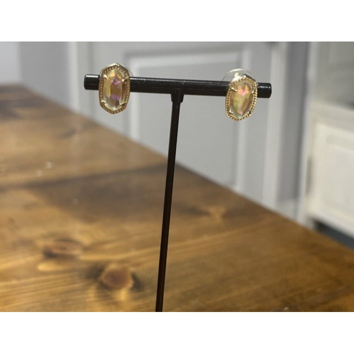 Kendra Scott Ellie Gold Stud Earrings In Dichroic Glass